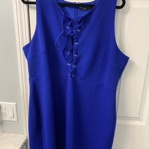 NWOT FOREVER 21 bodycon blue dress with lacing 3X